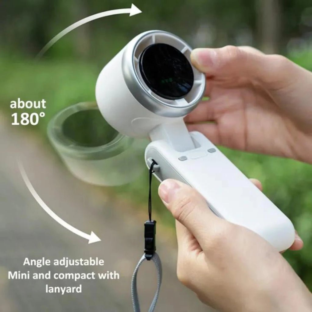 Handheld Folding Turbo Fan 5-Speed Portable Rechargeable Cooler