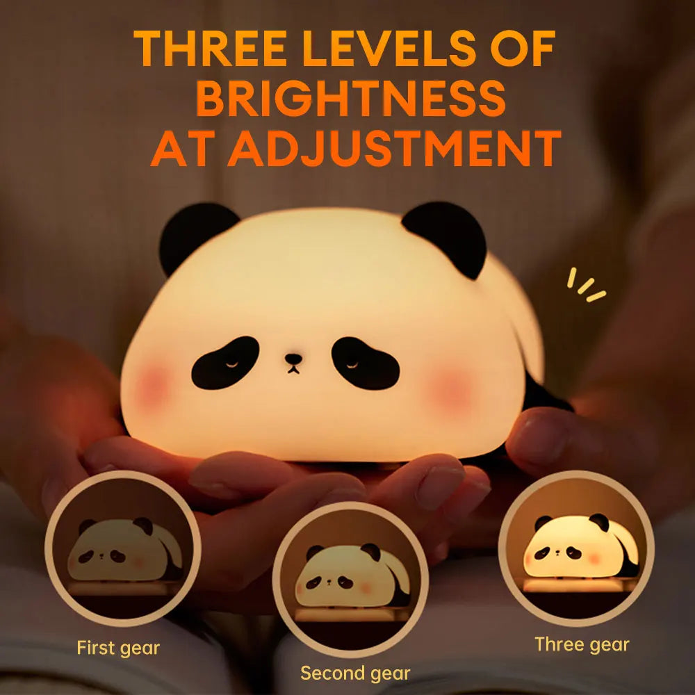 Cute Rechargeable Panda Night Light LED Touch Lamp for Kids & Bedroom