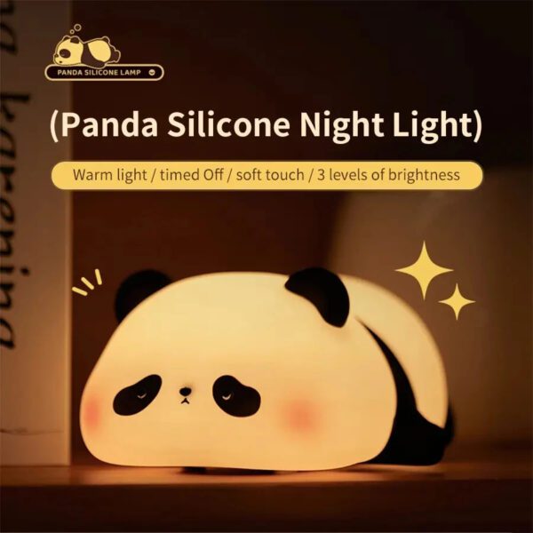 Cute Rechargeable Panda Night Light LED Touch Lamp for Kids & Bedroom