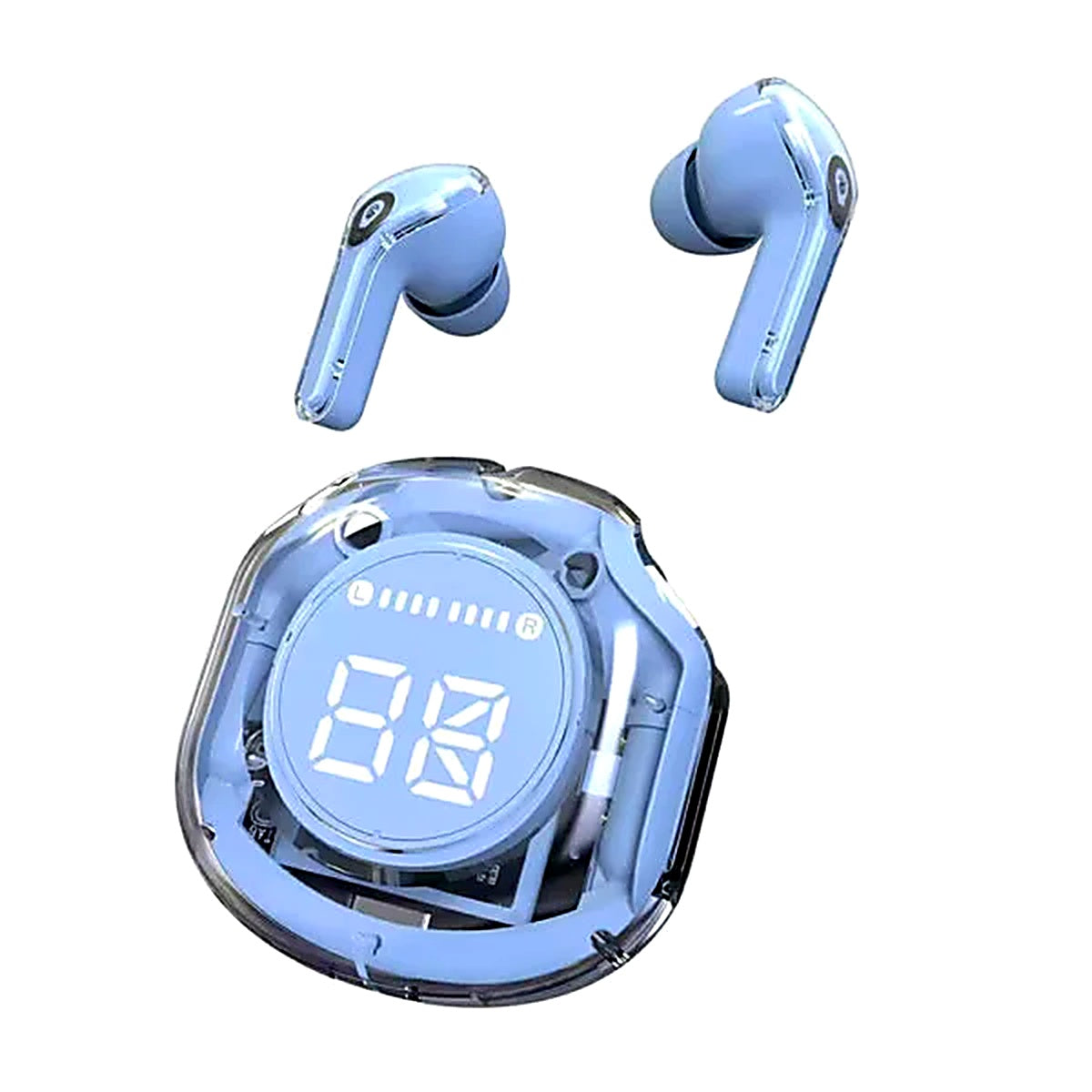Air 39 Wireless Earbuds, Transparent ENC Bluetooth 5.3 - Black