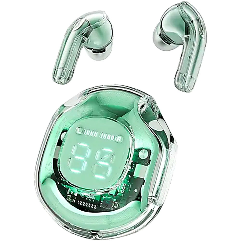 Air 39 Wireless Earbuds, Transparent ENC Bluetooth 5.3 - Black