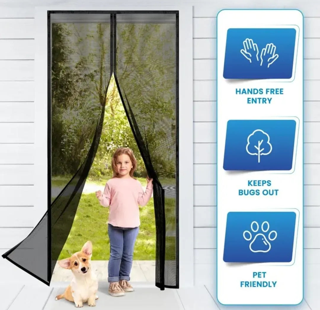 Magnetic Mosquito Door Curtain Mesh Net Hands-Free Insect Screen Door