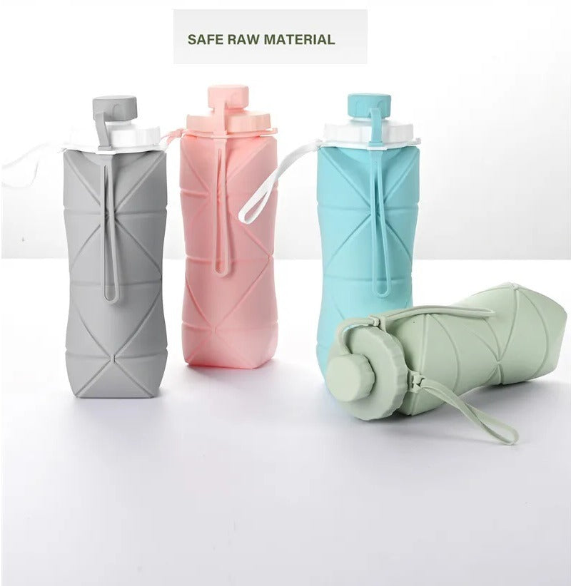 600ML Collapsible Silicone Travel Bottle, Folding Design