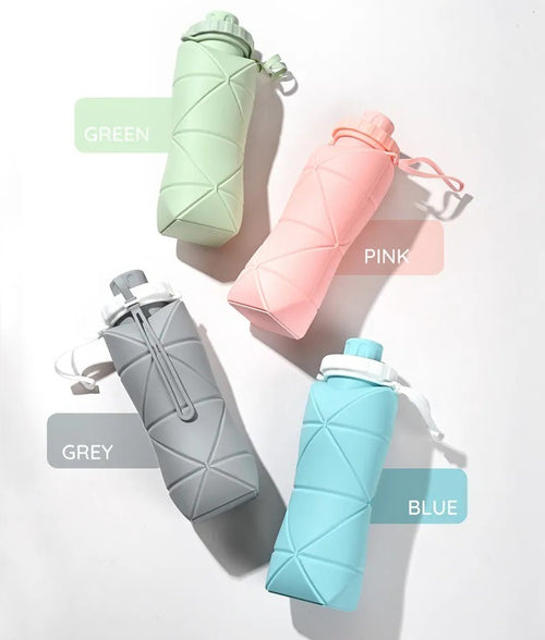 600ML Collapsible Silicone Travel Bottle, Folding Design