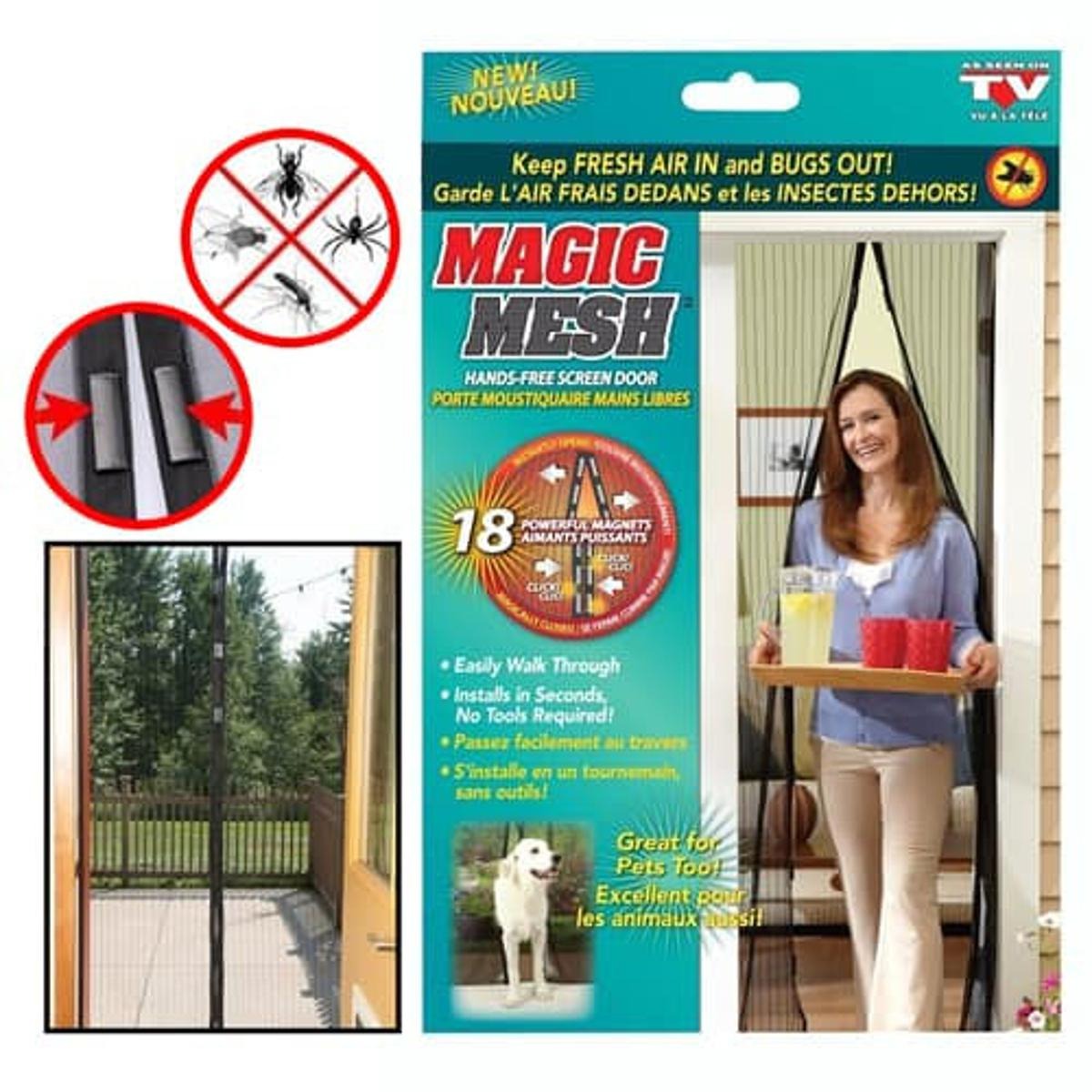 Magnetic Mosquito Door Curtain Mesh Net Hands-Free Insect Screen Door