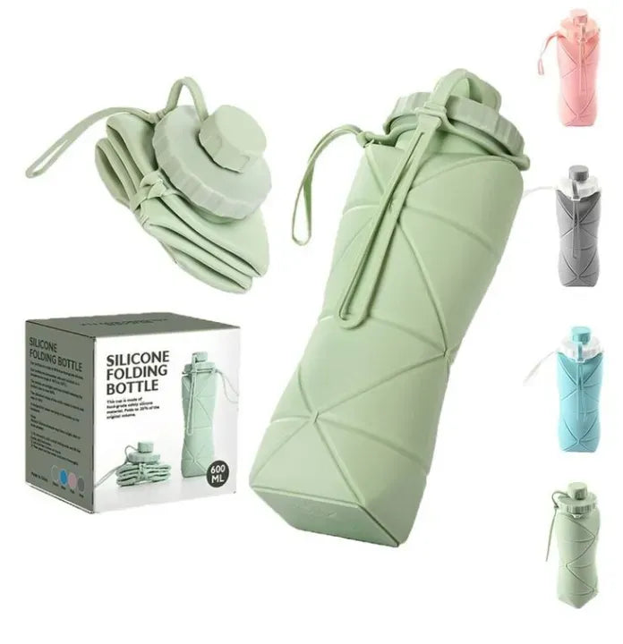 600ML Collapsible Silicone Travel Bottle, Folding Design