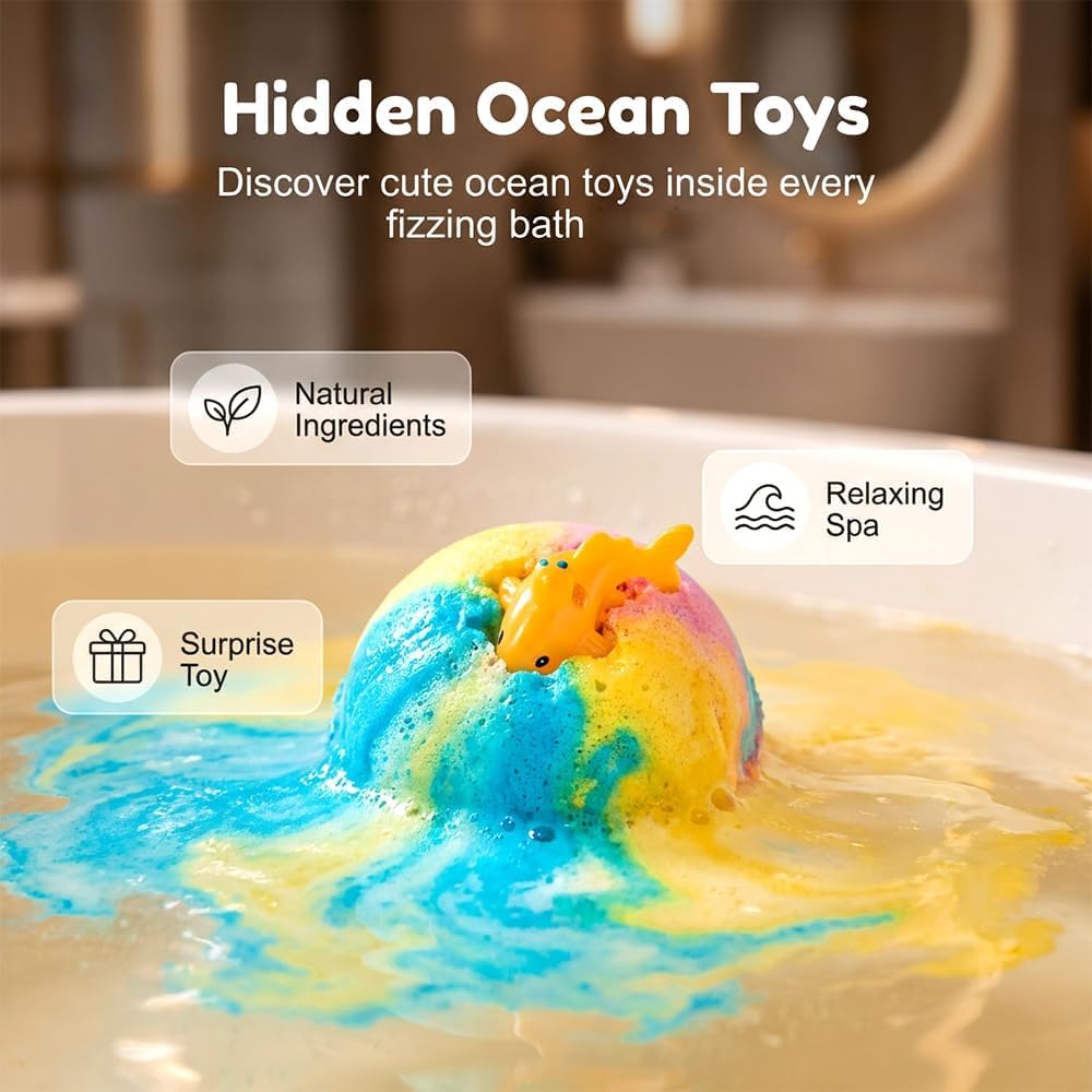 Kids Bath Bombs with Surprise Toys Inside (1 Pack)