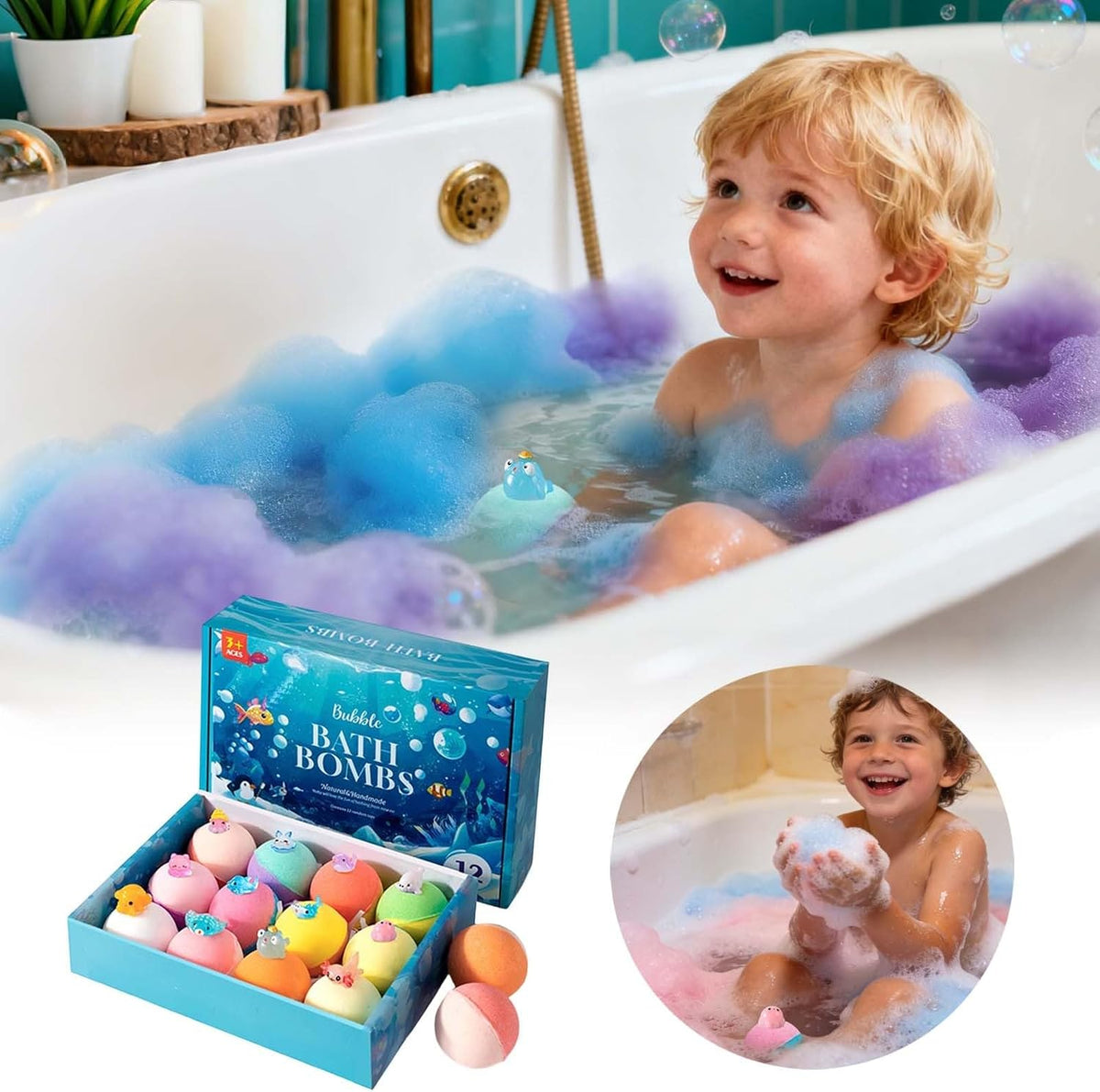 Kids Bath Bombs with Surprise Toys Inside (1 Pack)