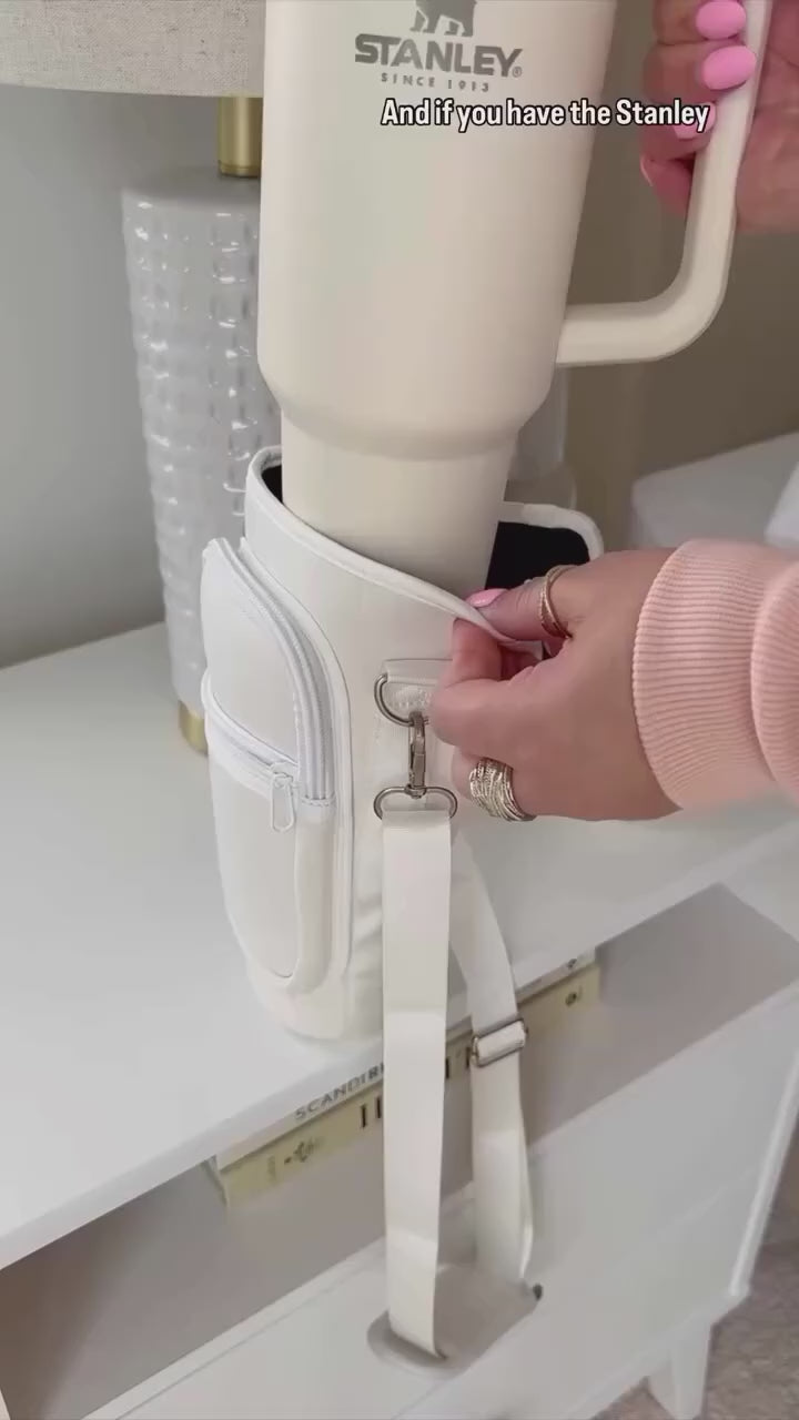 Tumbler Bag, Portable Water Bottle Carrier Sleeve with Strap